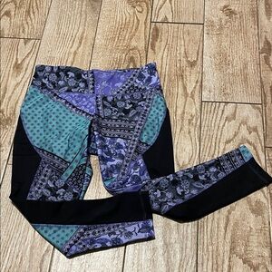 Jockey Women's Leggings - Purple, Black, and Teal